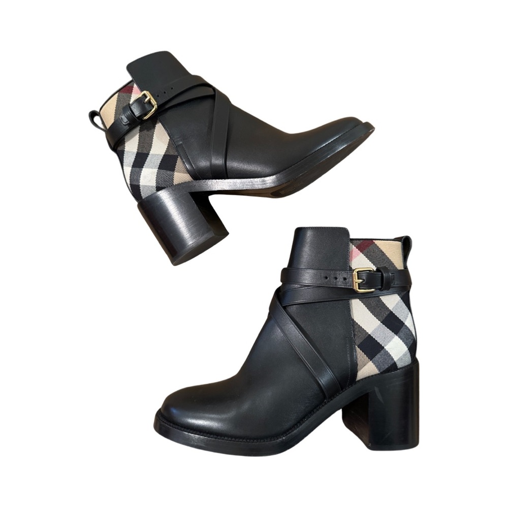Burberry Pryle Equestrian Check Ankle Booties - PERFECT CONDITION